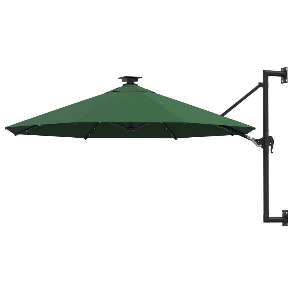 Vidaxl Wall Parasol con LED 300 cm Verde