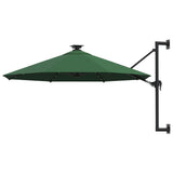 Parasol de pared Vidaxl con LED de 300 cm de verde