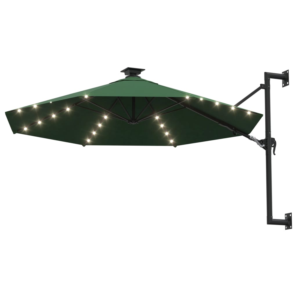 Vidaxl Wall Parasol con LED 300 cm Verde