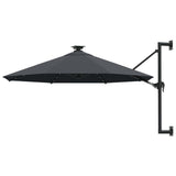 Parasol mural vidaxl avec LEDS 300 cm anthracite -colored