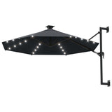 Parasol de pared Vidaxl con LED 300 cm de antracita