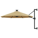 Vidaxl vægparasol med LED'er 300 cm taupe