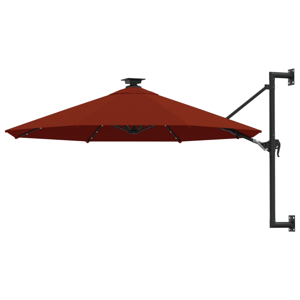 Vidaxl Wall Parasol con LED da 300 cm in terracotta