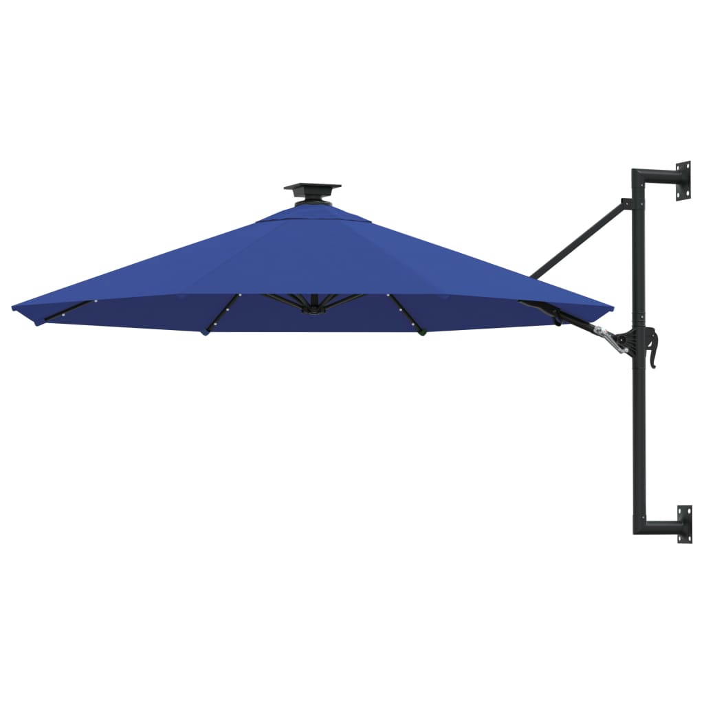 Vidaxl Wall Parasol con LED 300 cm blu