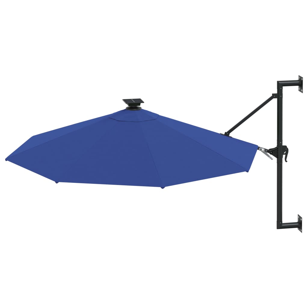 Parasol de pared Vidaxl con LED 300 cm azul