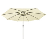 Vidaxl-parasol med LED-belysning 400 cm sandfarget