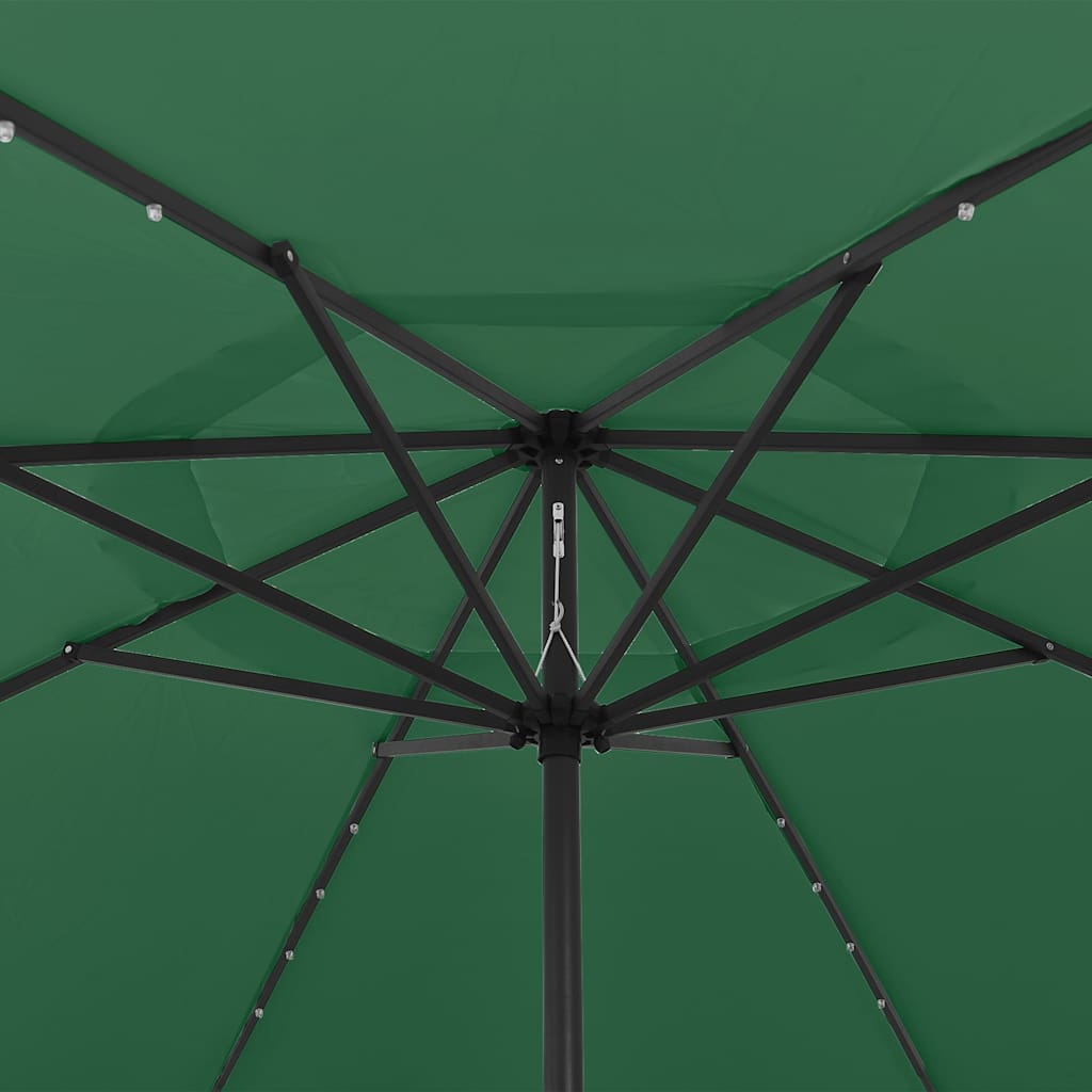 Vidaxl parasol met led-verlichting 400 cm groen