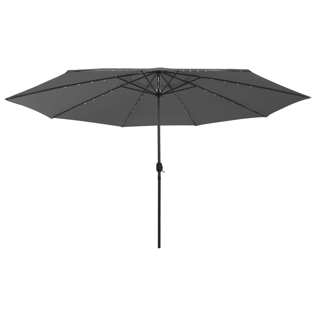 Parasol vidaxl avec éclairage LED Polaire en métal 400 cm couleur anthracite