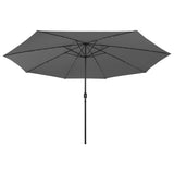 Vidaxl -Parasol mit LED -Beleuchtung Metallpol 400 cm Anthrazitfarbe