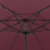 Vidaxl parasol met led-verlichting 400 cm bordeauxrood