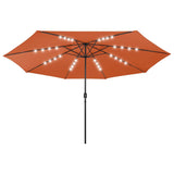 Vidaxl Parasol con illuminazione a led Polo in metallo 400 cm Colore in terracotta