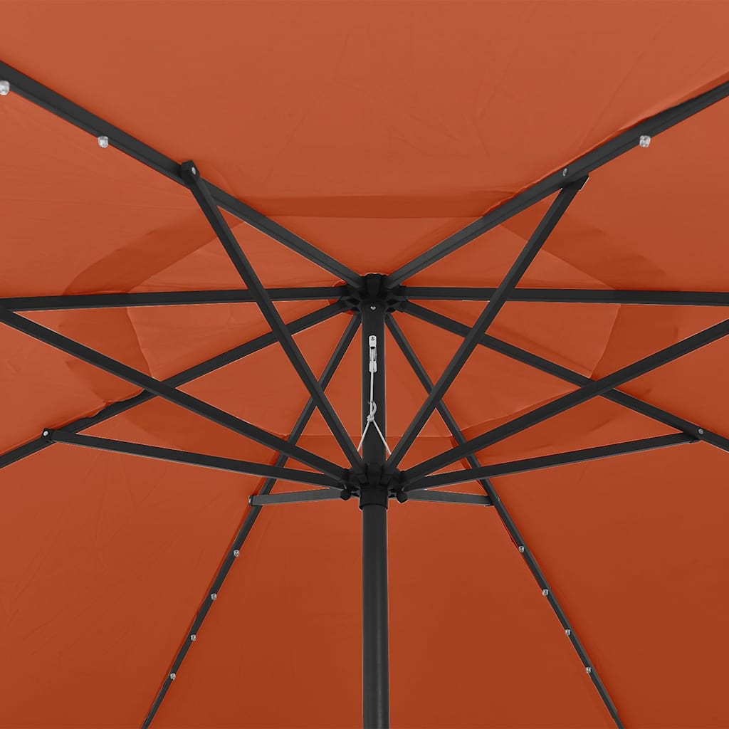 Vidaxl parasol met led-verlichting 400 cm terracottakleurig