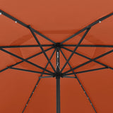 Vidaxl parasol met led-verlichting 400 cm terracottakleurig