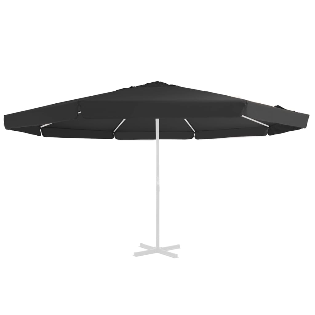 Tissu de remplacement Vidaxl pour parasol 500 cm noir