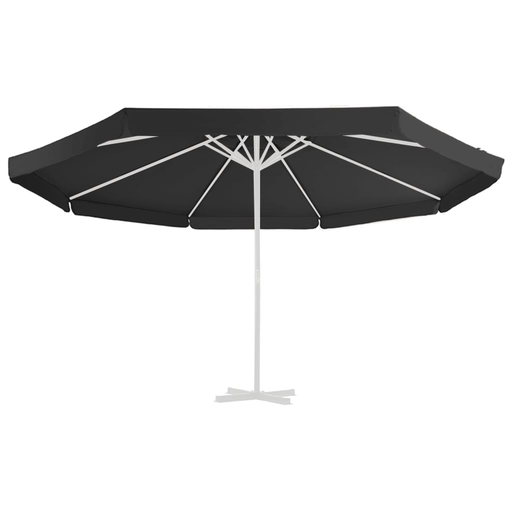 Tissu de remplacement Vidaxl pour parasol 500 cm noir