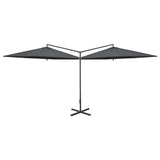 Vidaxl parasol dubbel met stalen paal 600 cm antracietkleurig