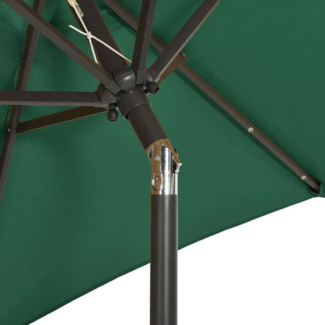 Vidaxl parasol met led-verlichting 200x211 cm aluminium groen