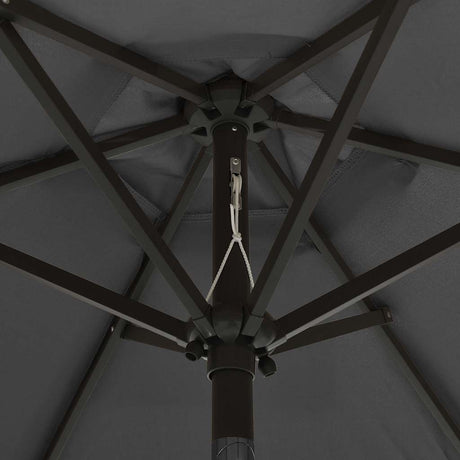 Vidaxl parasol met led-verlichting 200x211 cm aluminium antracietkleur