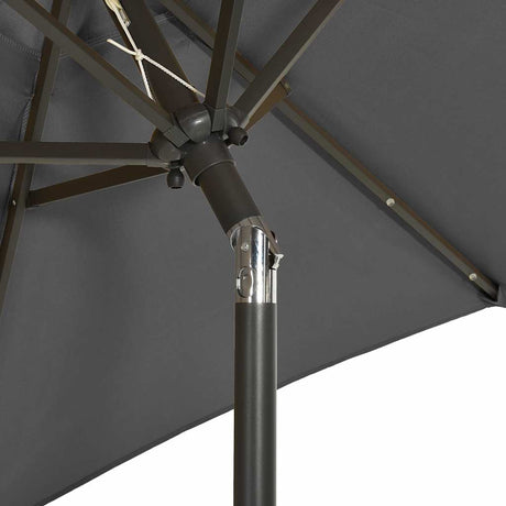 Vidaxl parasol met led-verlichting 200x211 cm aluminium antracietkleur