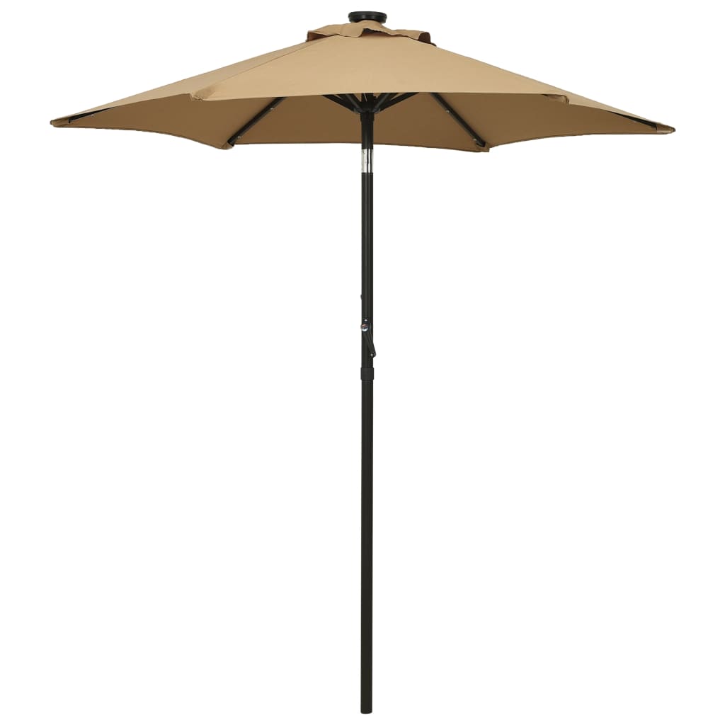 Vidaxl Parasol con illuminazione a LED 200x211 cm Taupe in alluminio