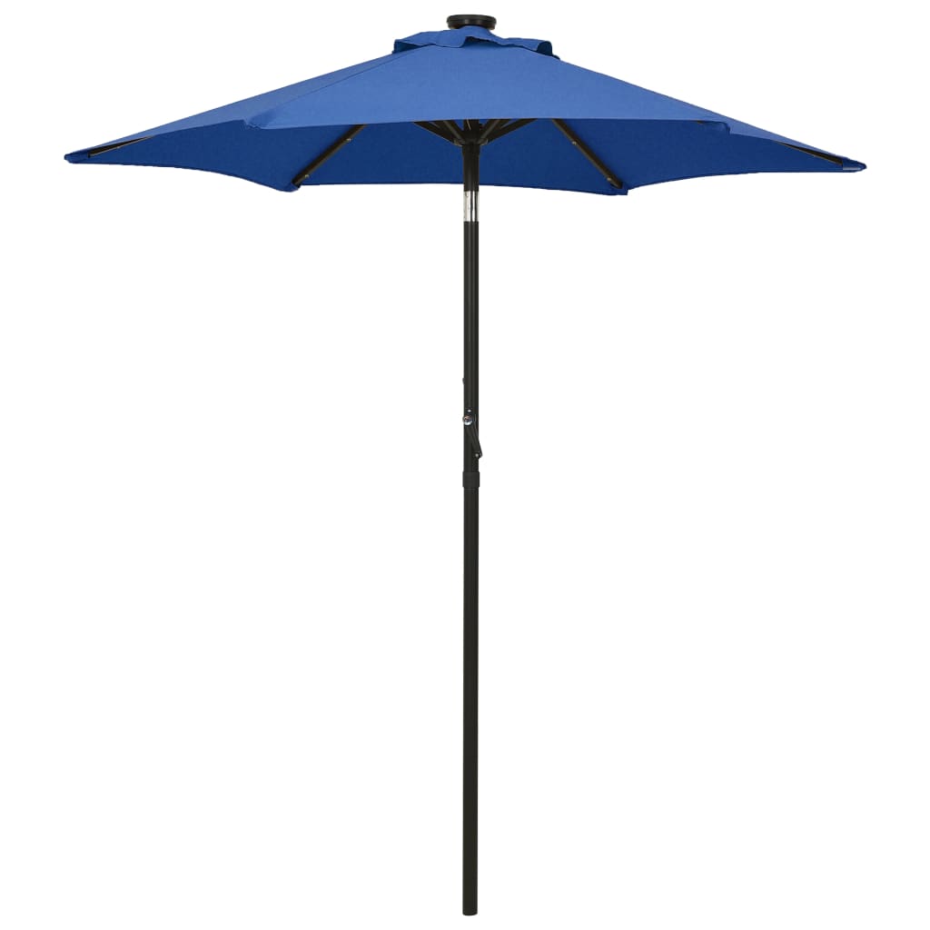 Vidaxl parasol avec éclairage LED 200x211 cm en aluminium azure bleu