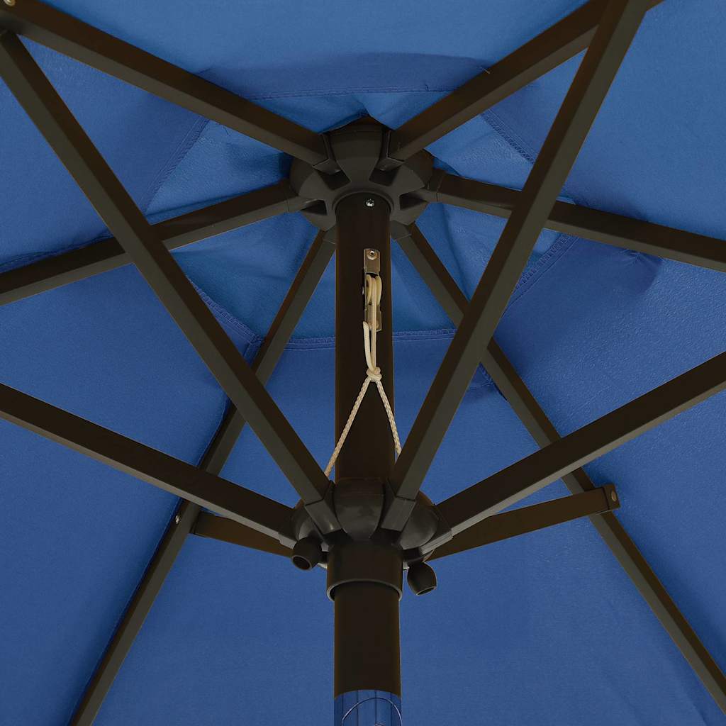 Vidaxl parasol met led-verlichting 200x211 cm aluminium azuurblauw