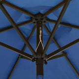 Vidaxl parasol met led-verlichting 200x211 cm aluminium azuurblauw