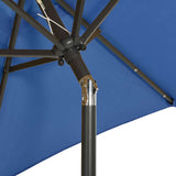 Vidaxl parasol met led-verlichting 200x211 cm aluminium azuurblauw