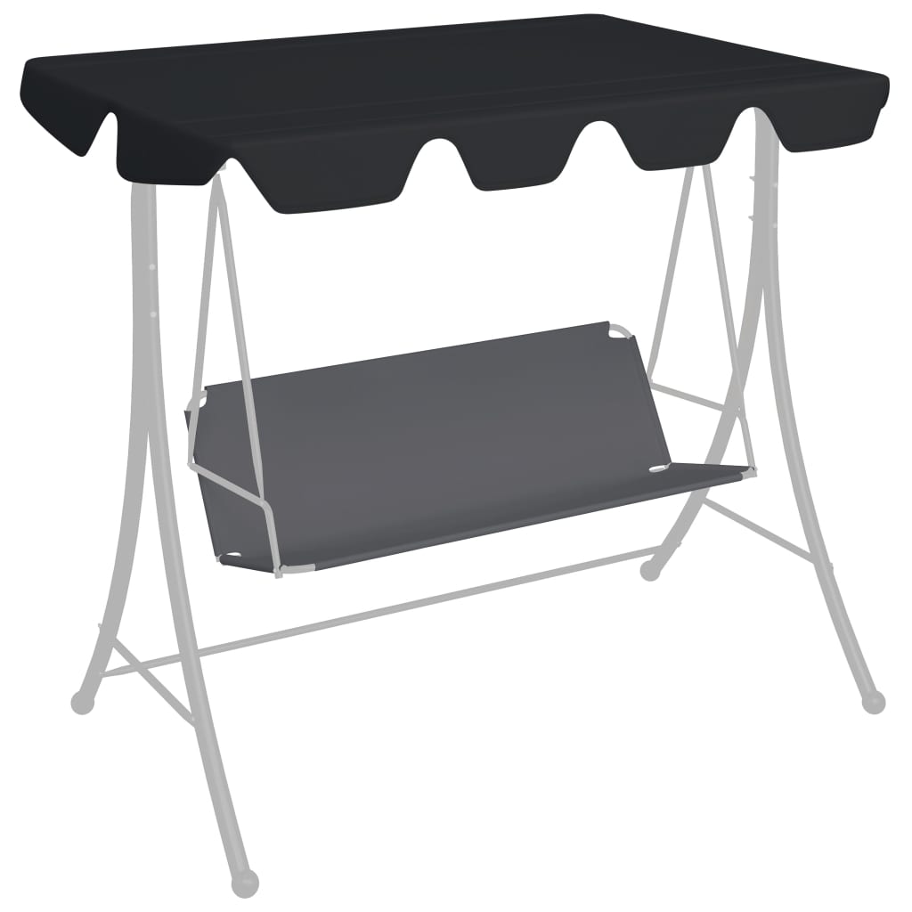 VIDAXL náhradní skluz pro Swing Bench 188 168x145 110 cm černá