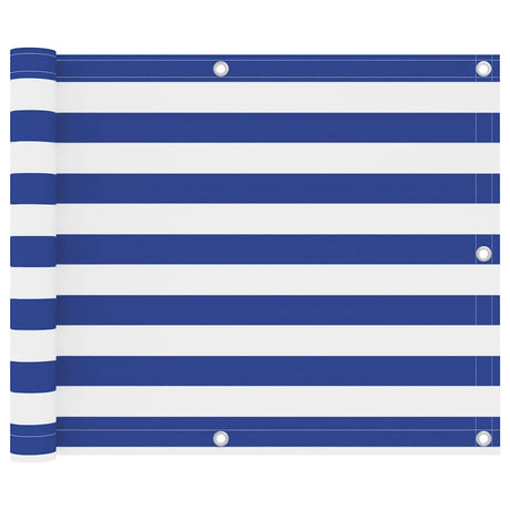 Vidaxl balkonscherm 75x300 cm oxford stof wit en blauw