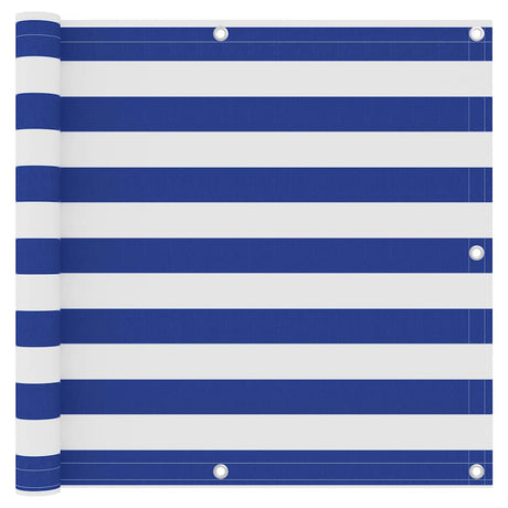 Vidaxl balkonscherm 90x300 cm oxford stof wit en blauw