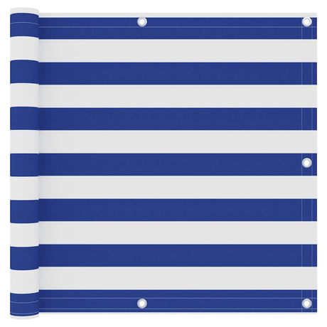 Vidaxl balkonscherm 90x500 cm oxford stof wit en blauw