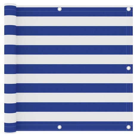 Vidaxl balkonscherm 90x600 cm oxford stof wit en blauw