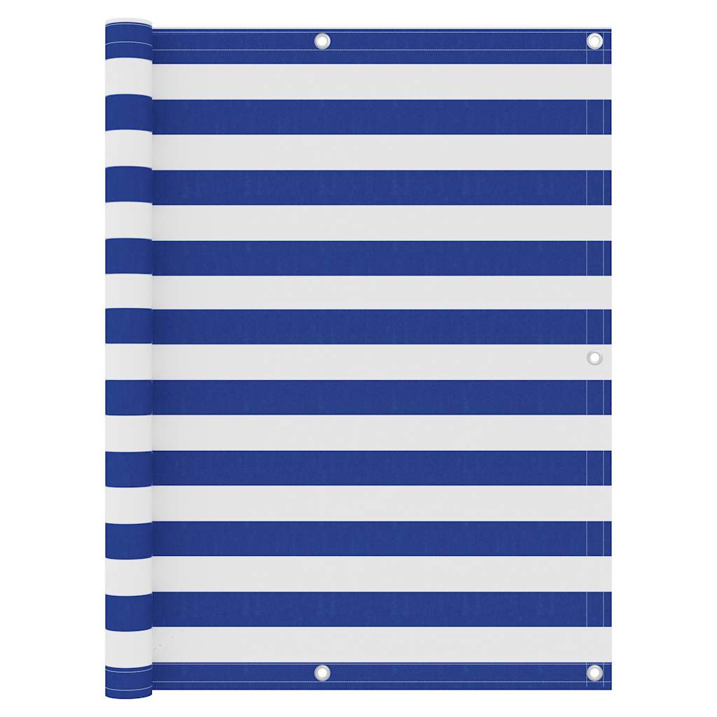 Vidaxl balkonscherm 120x300 cm oxford stof wit en blauw