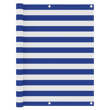 Vidaxl balkonscherm 120x300 cm oxford stof wit en blauw