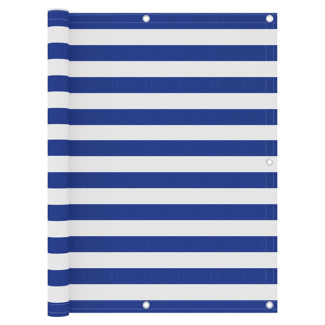 Vidaxl balkonscherm 120x600 cm oxford stof wit en blauw