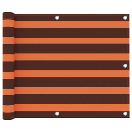 Vidaxl balkonscherm 75x600 cm oxford stof oranje en bruin