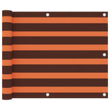 Écran de balcon Vidaxl 75x600 cm Oxford tissu orange et marron