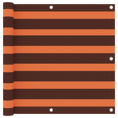 Vidaxl balkonscherm 90x600 cm oxford stof oranje en bruin