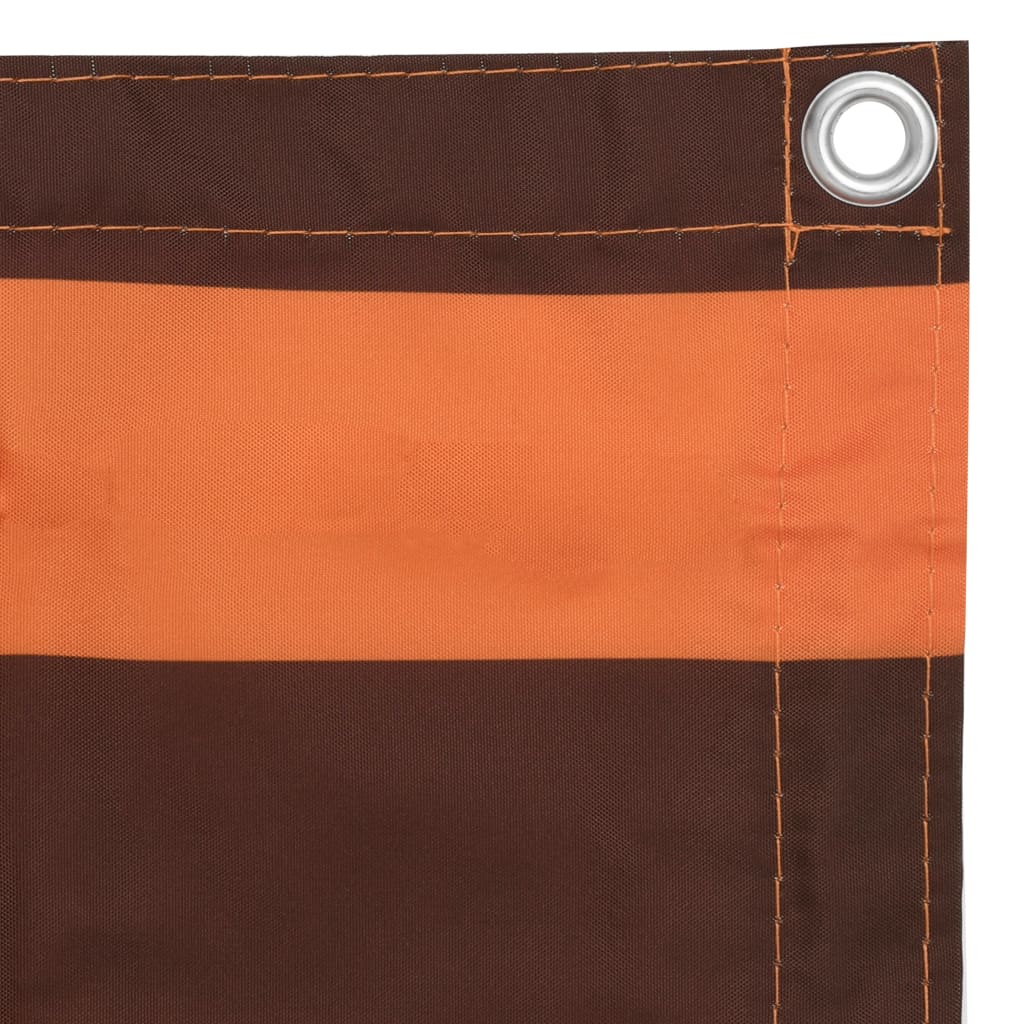 Écran de balcon Vidaxl 120x600 cm Oxford Fabric Orange and Brown