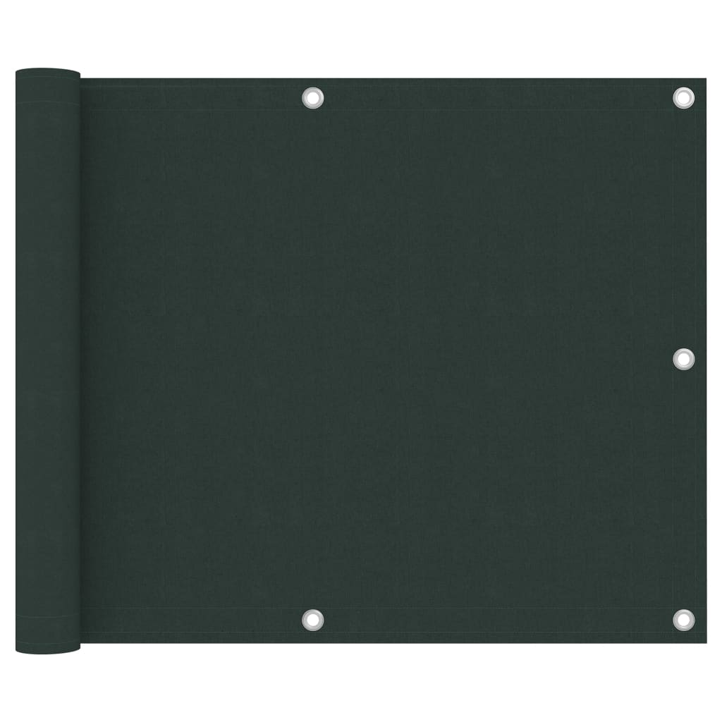 Pantalla de balcón Vidaxl 75x600 CM Oxford Fabric Dark Green