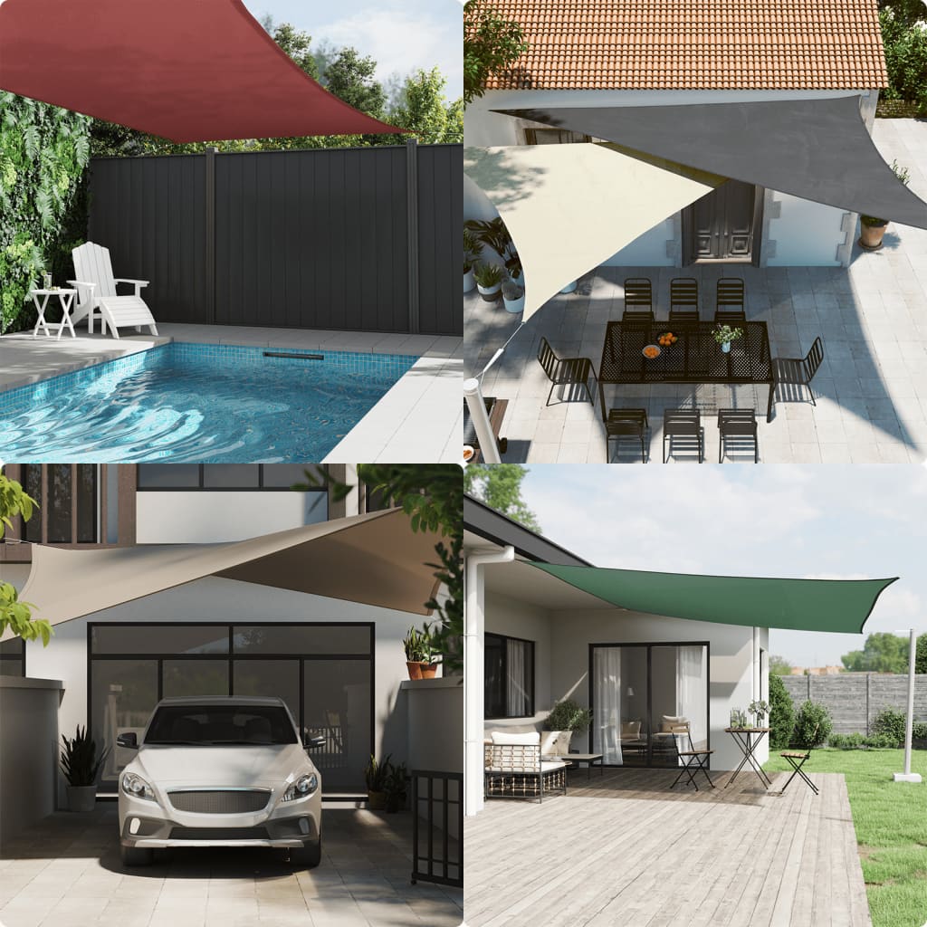 Vidaxl SunShade Trikotni 3,5x3,5x4,9 m Oxford tkanina bela