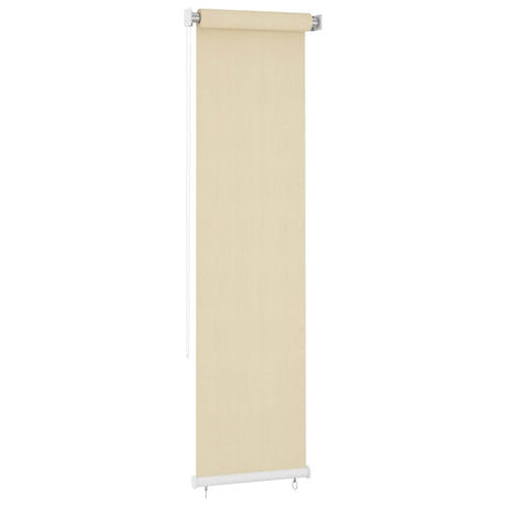 Vidaxl rolgordijn voor buiten 65(b)x230(h) cm hdpe crèmekleurig