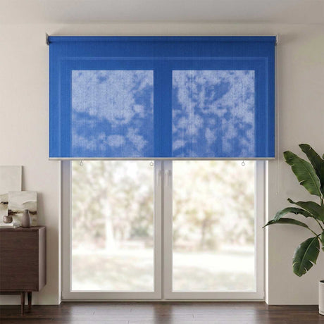 Vidaxl rolgordijn voor buiten 225(b)x230(h) cm hdpe blauw