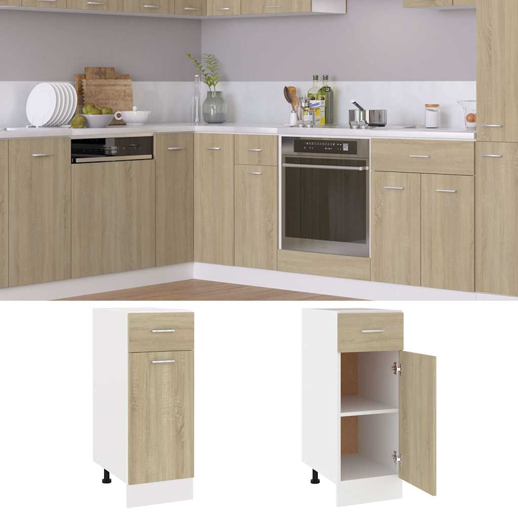 Vidaxl onderkast met lade lyon 30x46x81,5 cm bewerkt hout sonoma eiken