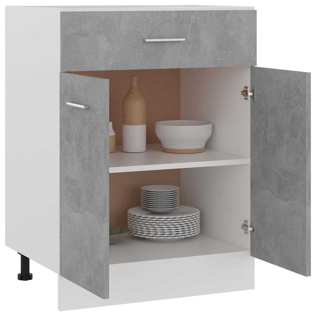 Vidaxl onderkast met lade 60x46x81,5 cm bewerkt hout betongrijs