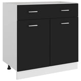 Vidaxl onderkast met lade lyon 80x46x81,5 cm bewerkt hout zwart