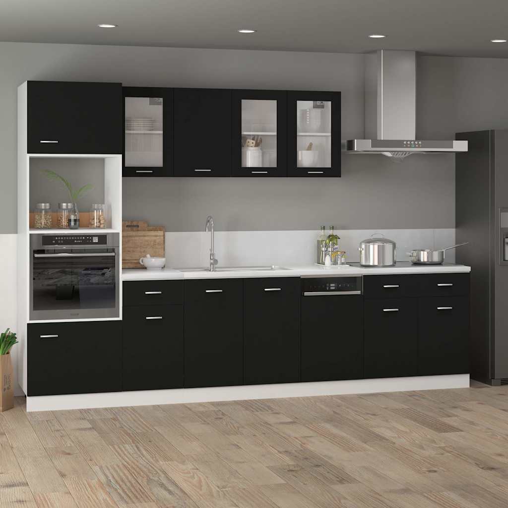 Vidaxl onderkast met lade lyon 80x46x81,5 cm bewerkt hout zwart
