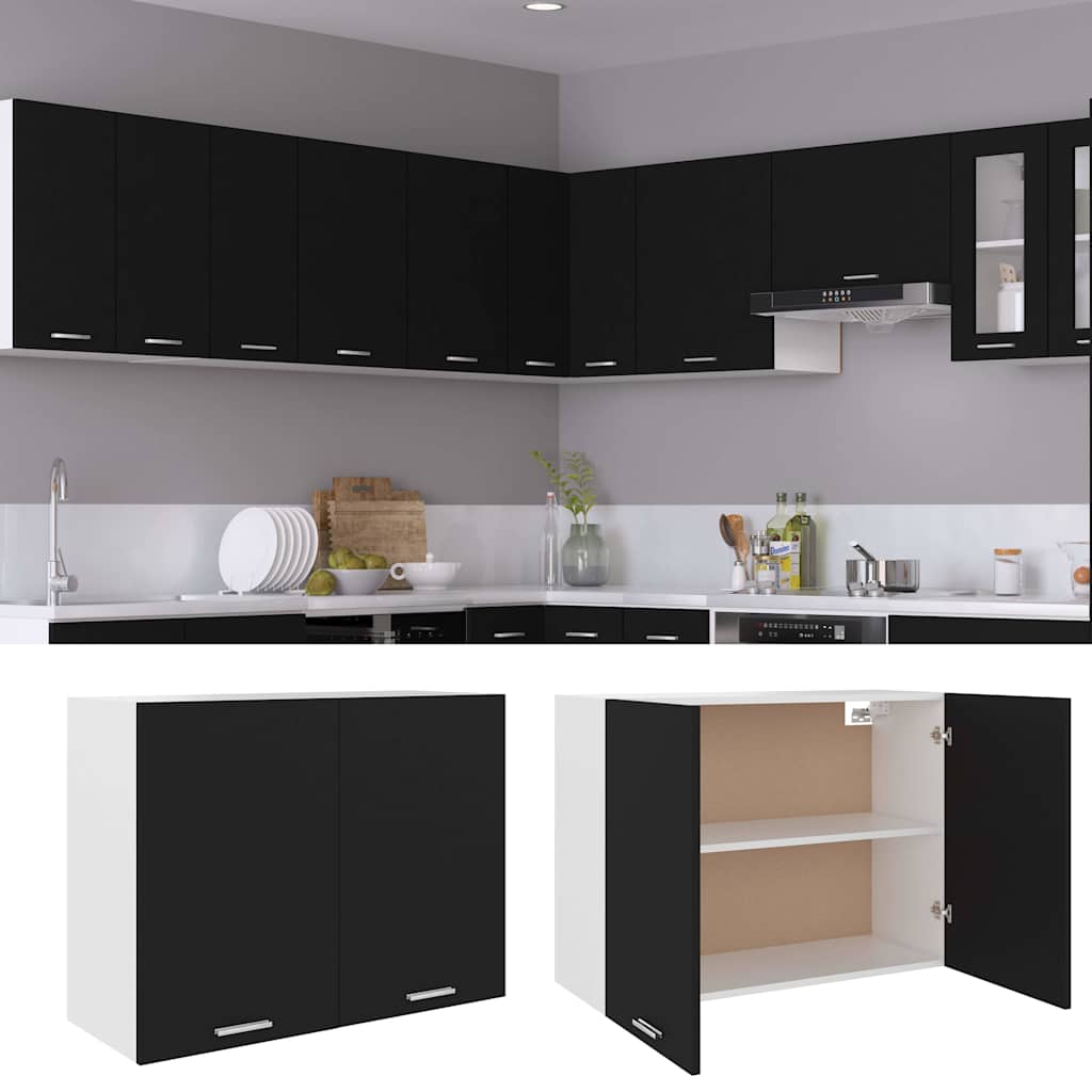 Vidaxl bovenkast lyon 80x31x60 cm bewerkt hout zwart