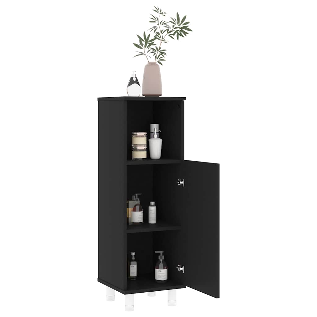 Vidaxl badkamerkast 30x30x95 cm bewerkt hout zwart